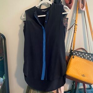VINCE Sleeveless Button Up Blouse